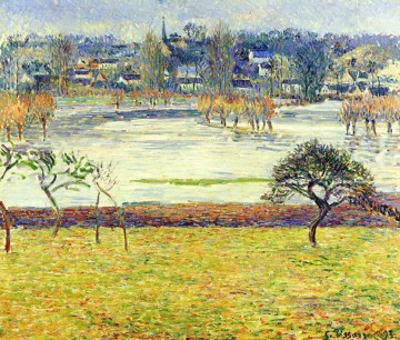  eragny Oil Painting - flood white effect eragny 1893 Camille Pissarro Landscapes river